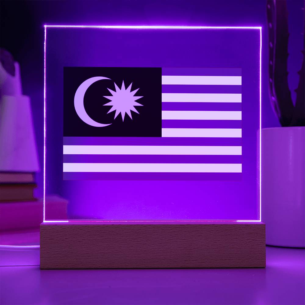 FLAG OF MALAYSIA - SQUARE ACRYLIC PLAQUE