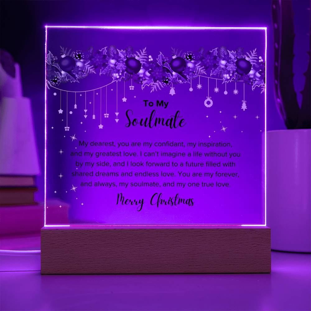 Christmas Gifts, To Soulmate, Acrylic Square Plaque, You Are My Forever And My One True Love