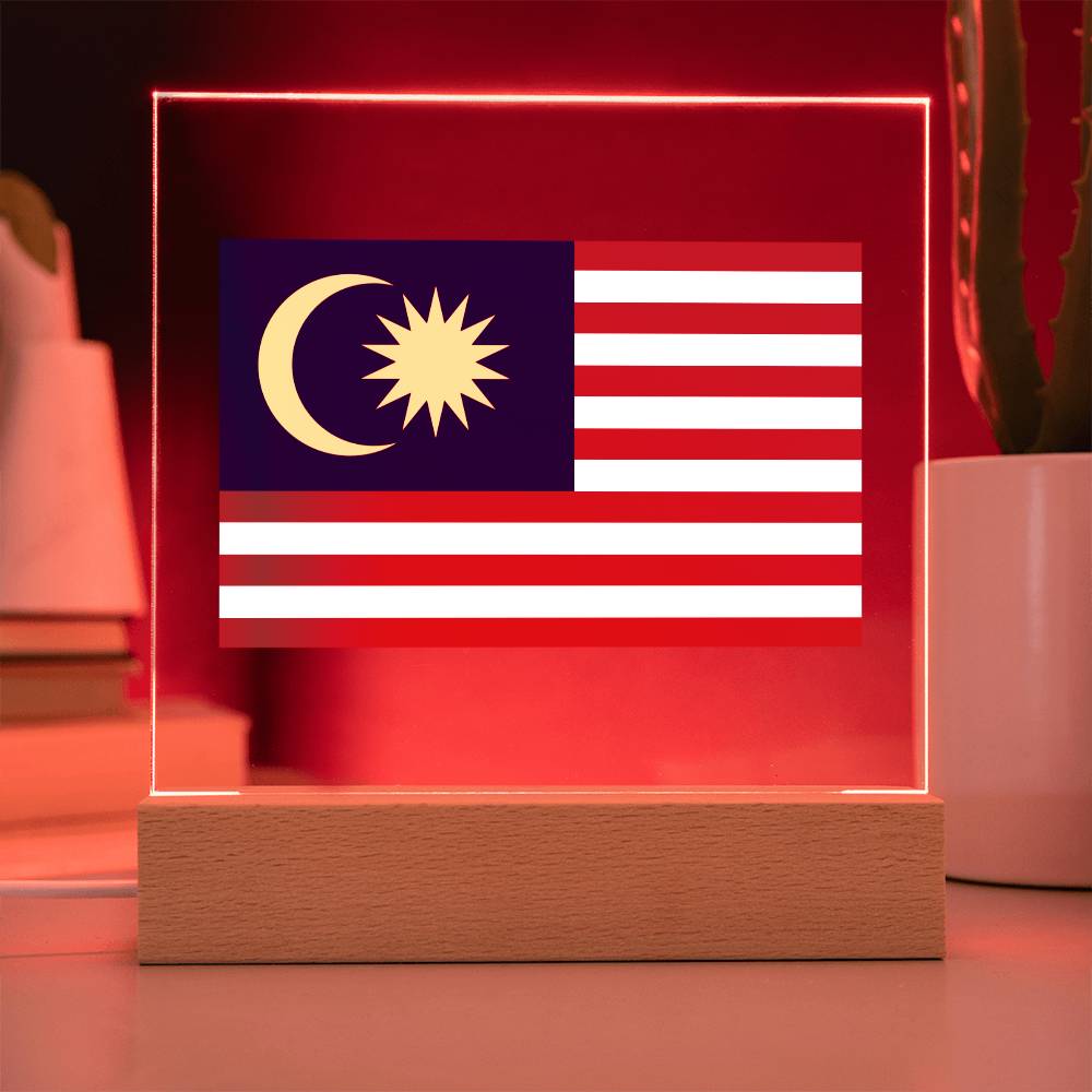 FLAG OF MALAYSIA - SQUARE ACRYLIC PLAQUE
