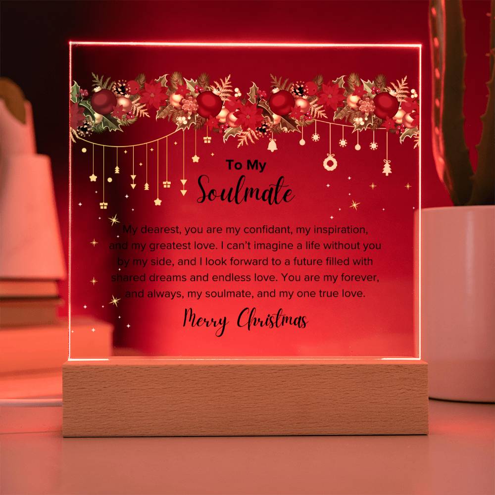 Christmas Gifts, To Soulmate, Acrylic Square Plaque, You Are My Forever And My One True Love
