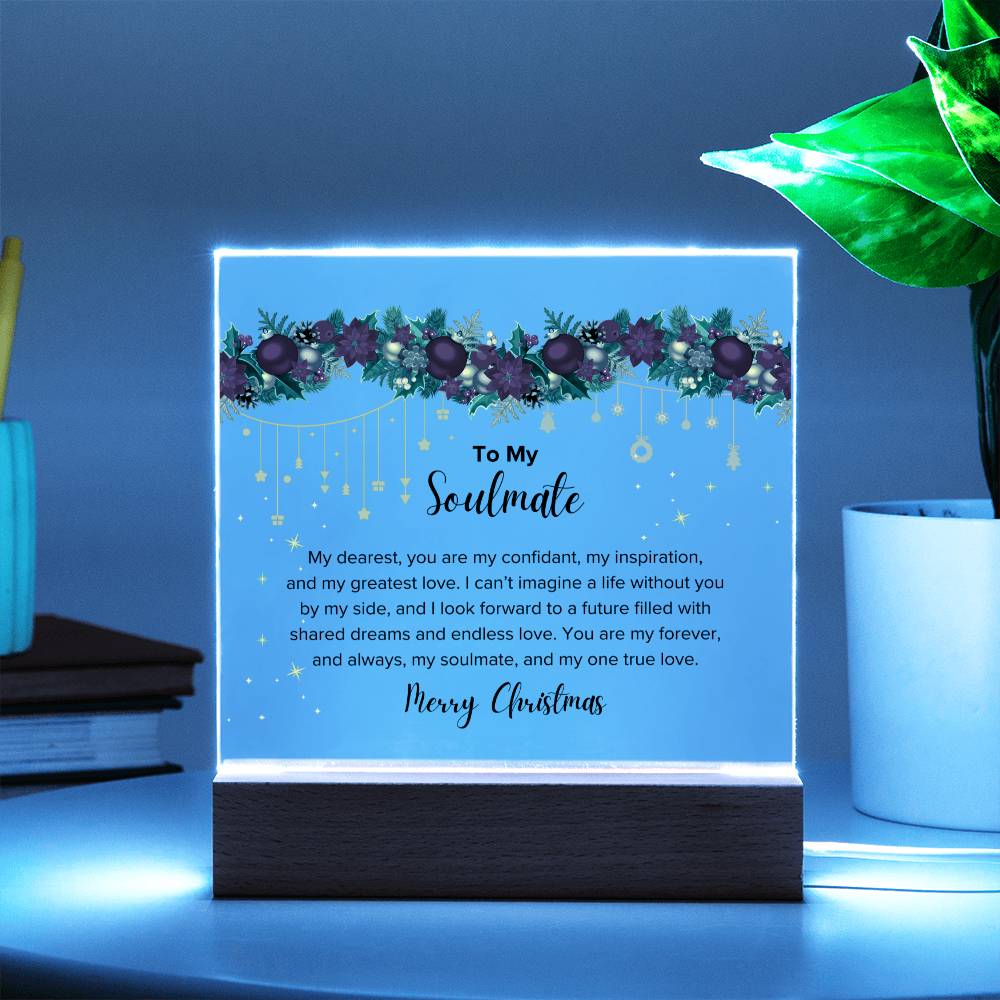 Christmas Gifts, To Soulmate, Acrylic Square Plaque, You Are My Forever And My One True Love