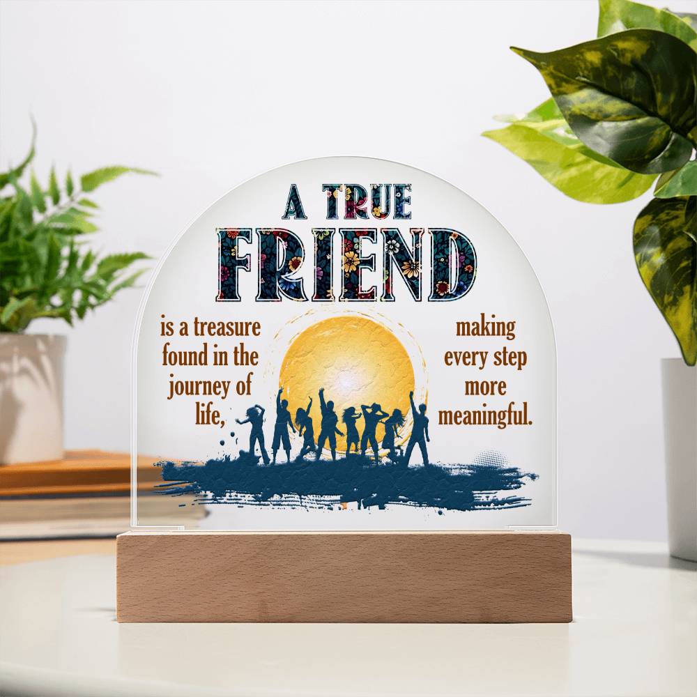 Acrylic Dome Plaque, A True Friend Is A Treasure Found In The Journey Of Life