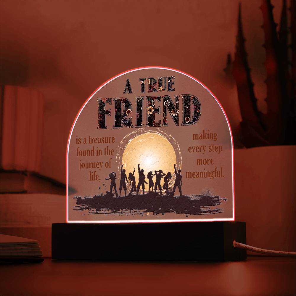 Acrylic Dome Plaque, A True Friend Is A Treasure Found In The Journey Of Life