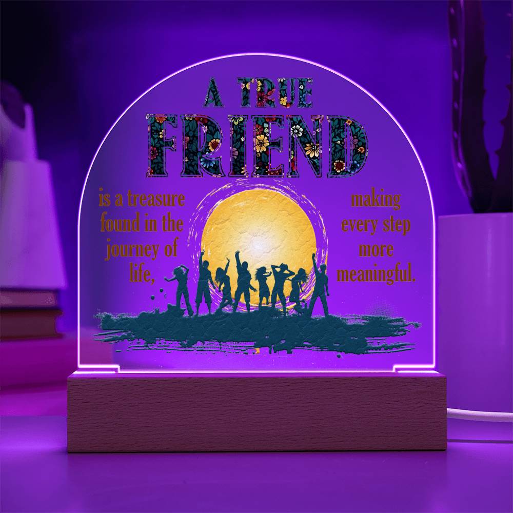 Acrylic Dome Plaque, A True Friend Is A Treasure Found In The Journey Of Life
