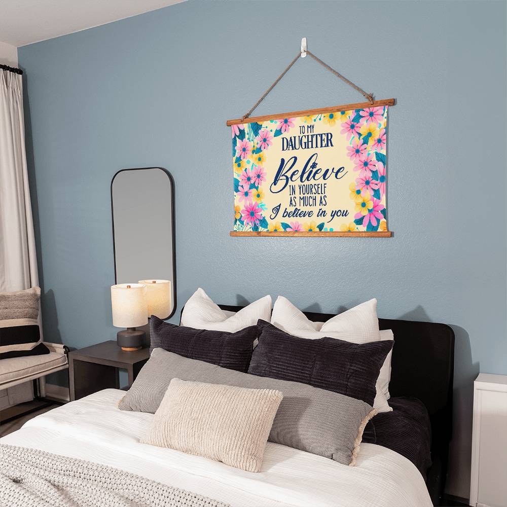 Wood Framed Wall Tapestry Landscape, Believe In Yourself As Much As I Believe In You