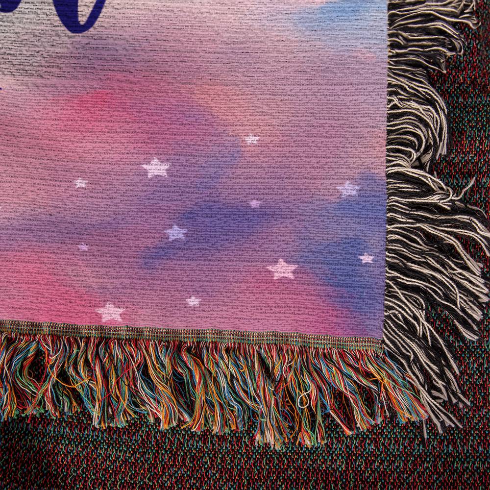 Heirloom Woven Blanket Portrait, To Daughter, I Love You To The Moon And Back