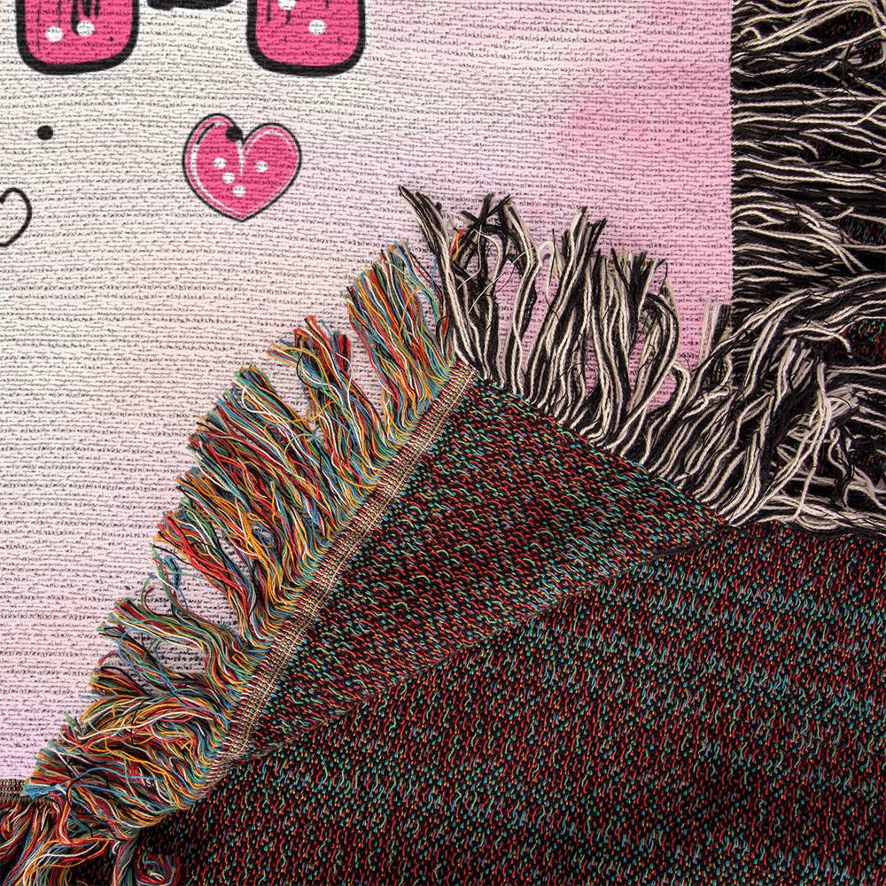 Heirloom Woven Blanket Portrait, I Love You, Mom