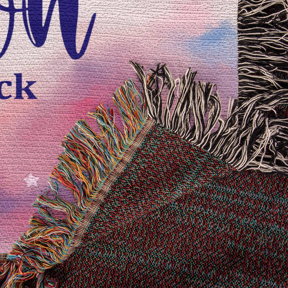 Heirloom Woven Blanket Portrait, To Daughter, I Love You To The Moon And Back