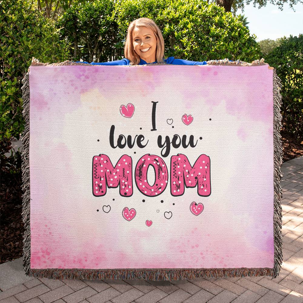 Heirloom Woven Blanket Landscape, I Love You, Mom