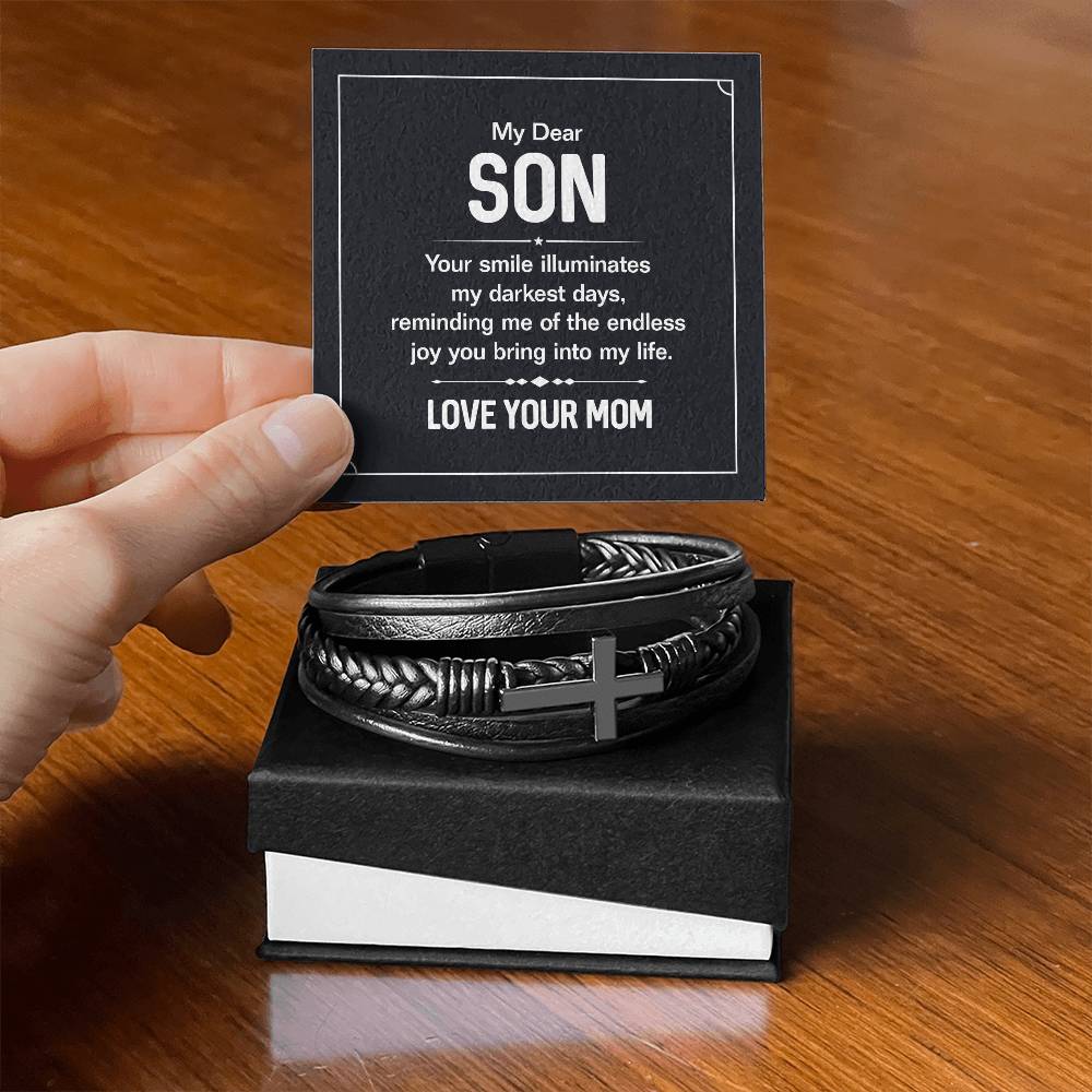007 - TO SON FROM MOM - MEN'S CROSS BRACELET