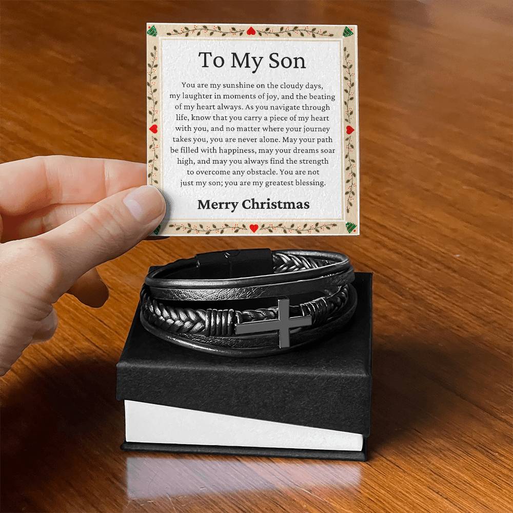 Christmas Gifts, Son Gifts, You Are Not Just My Son, You Are My Greatest Blessing, Cross Bracelet