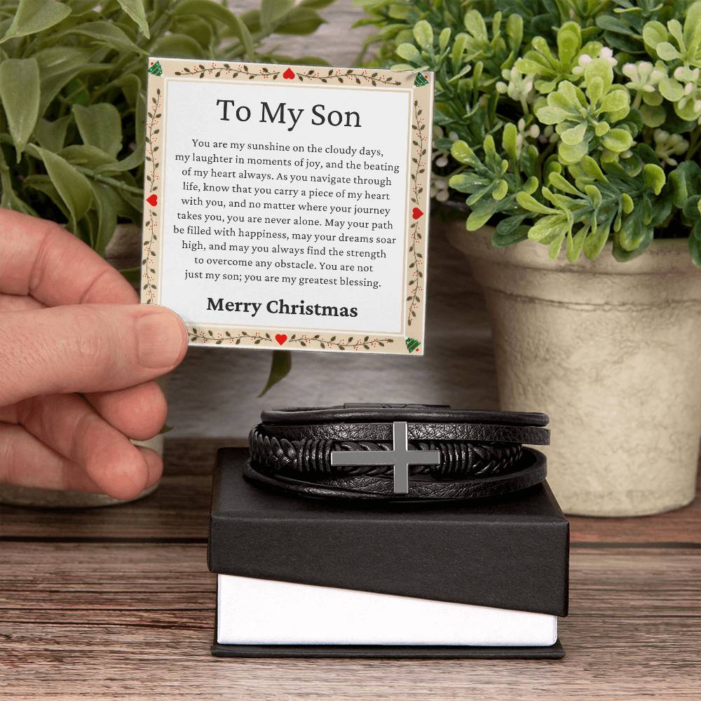 Christmas Gifts, Son Gifts, You Are Not Just My Son, You Are My Greatest Blessing, Cross Bracelet