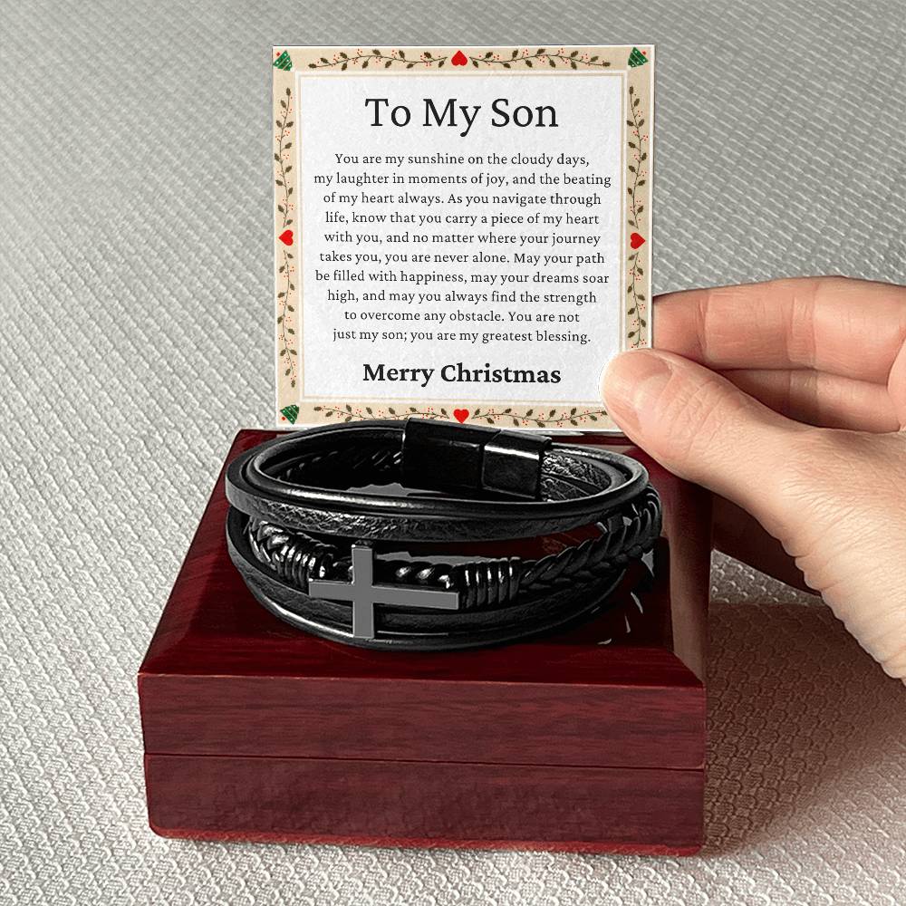 Christmas Gifts, Son Gifts, You Are Not Just My Son, You Are My Greatest Blessing, Cross Bracelet