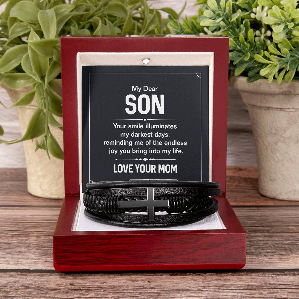 007 - TO SON FROM MOM - MEN'S CROSS BRACELET