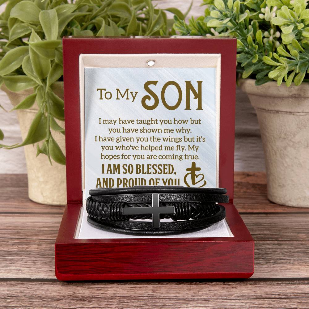 013 - TO MY SON - MEN'S CROSS BRACELET