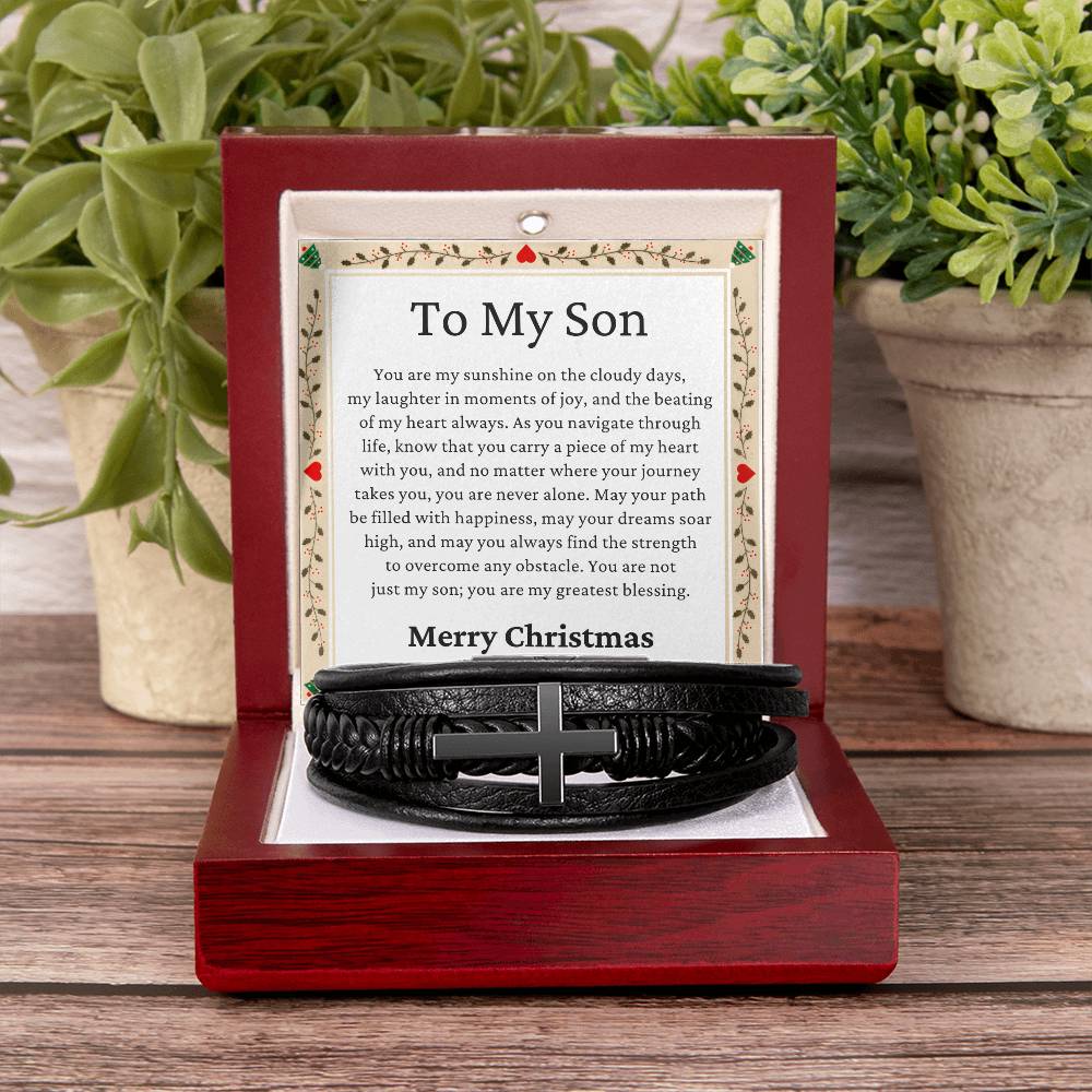 Christmas Gifts, Son Gifts, You Are Not Just My Son, You Are My Greatest Blessing, Cross Bracelet