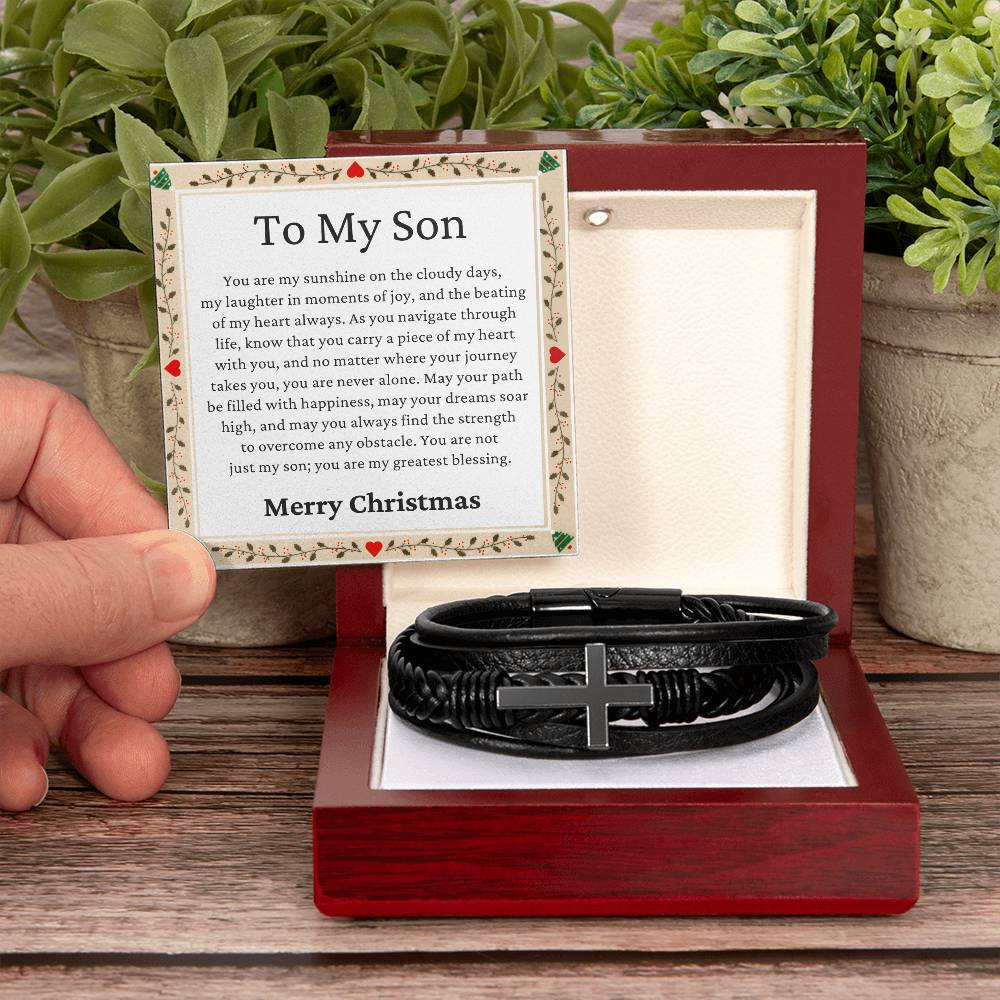 Christmas Gifts, Son Gifts, You Are Not Just My Son, You Are My Greatest Blessing, Cross Bracelet