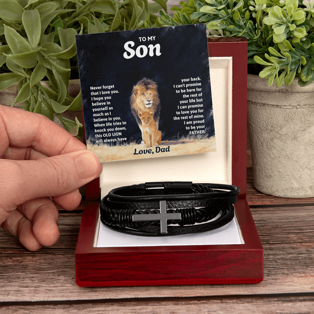 Men's Cross Bracelet, To Son, I Hope You Believe In Yourself As Much As I Believe In You