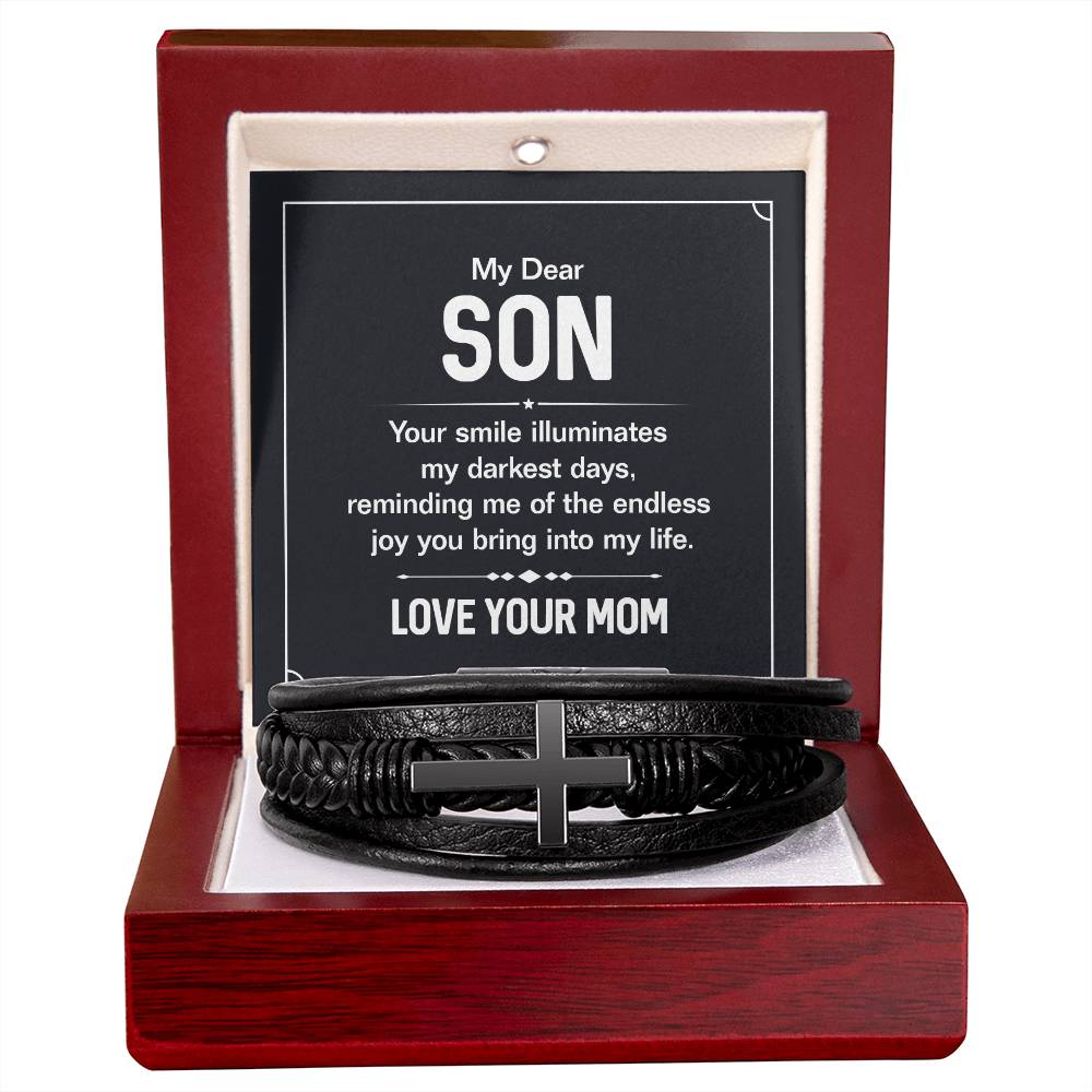 007 - TO SON FROM MOM - MEN'S CROSS BRACELET