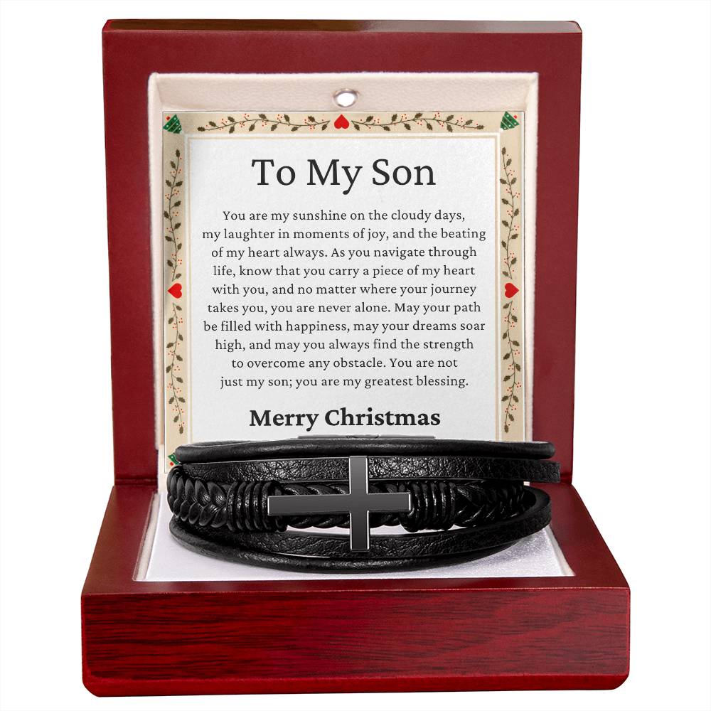 Christmas Gifts, Son Gifts, You Are Not Just My Son, You Are My Greatest Blessing, Cross Bracelet