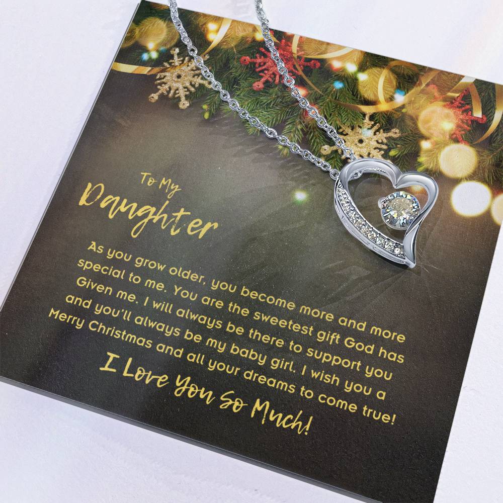 To Daughter, Forever Love Necklace, As You Grow Older, You Become More And More Special To Me