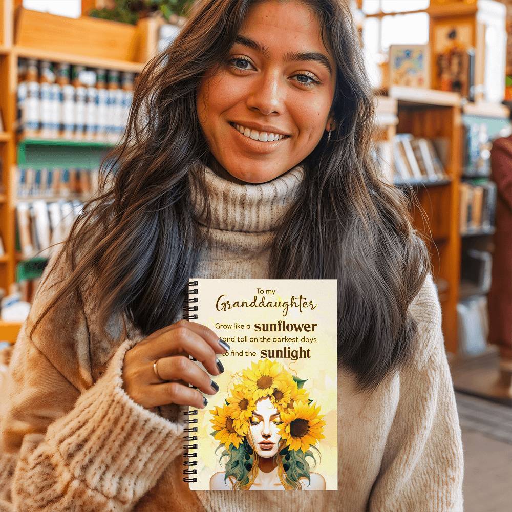 Spiral Notebook, To Granddaughter, Grow Like A Sunflower