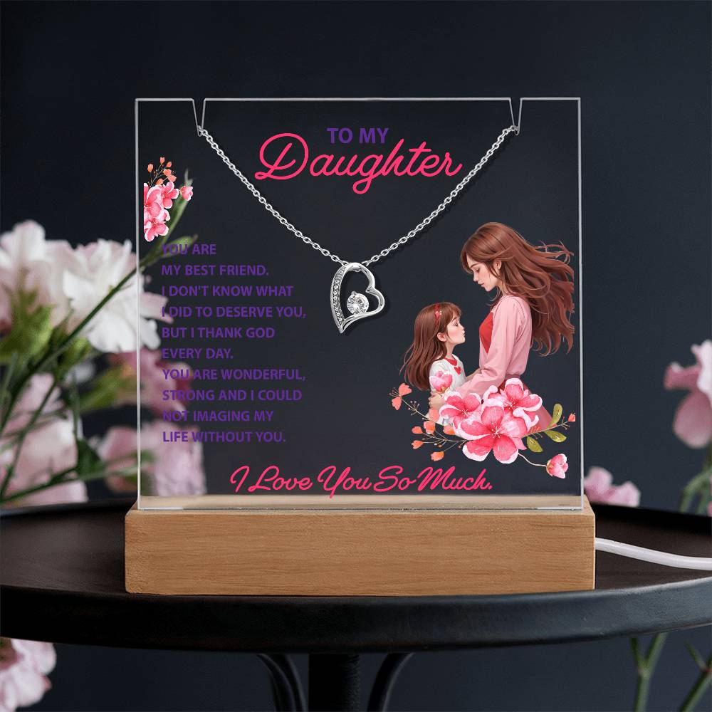 Keepsake Acrylic, Forever Love Necklace, To Daughter, You Are My Best Friend