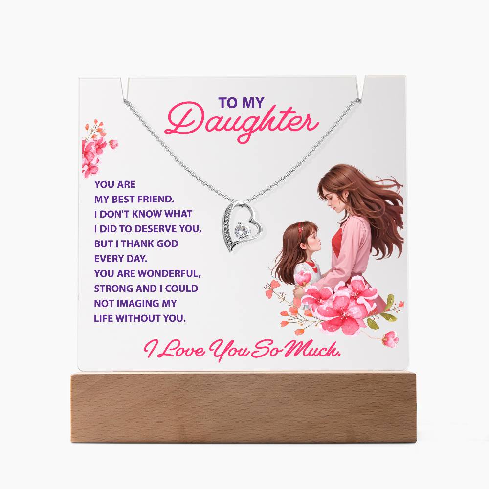 Keepsake Acrylic, Forever Love Necklace, To Daughter, You Are My Best Friend