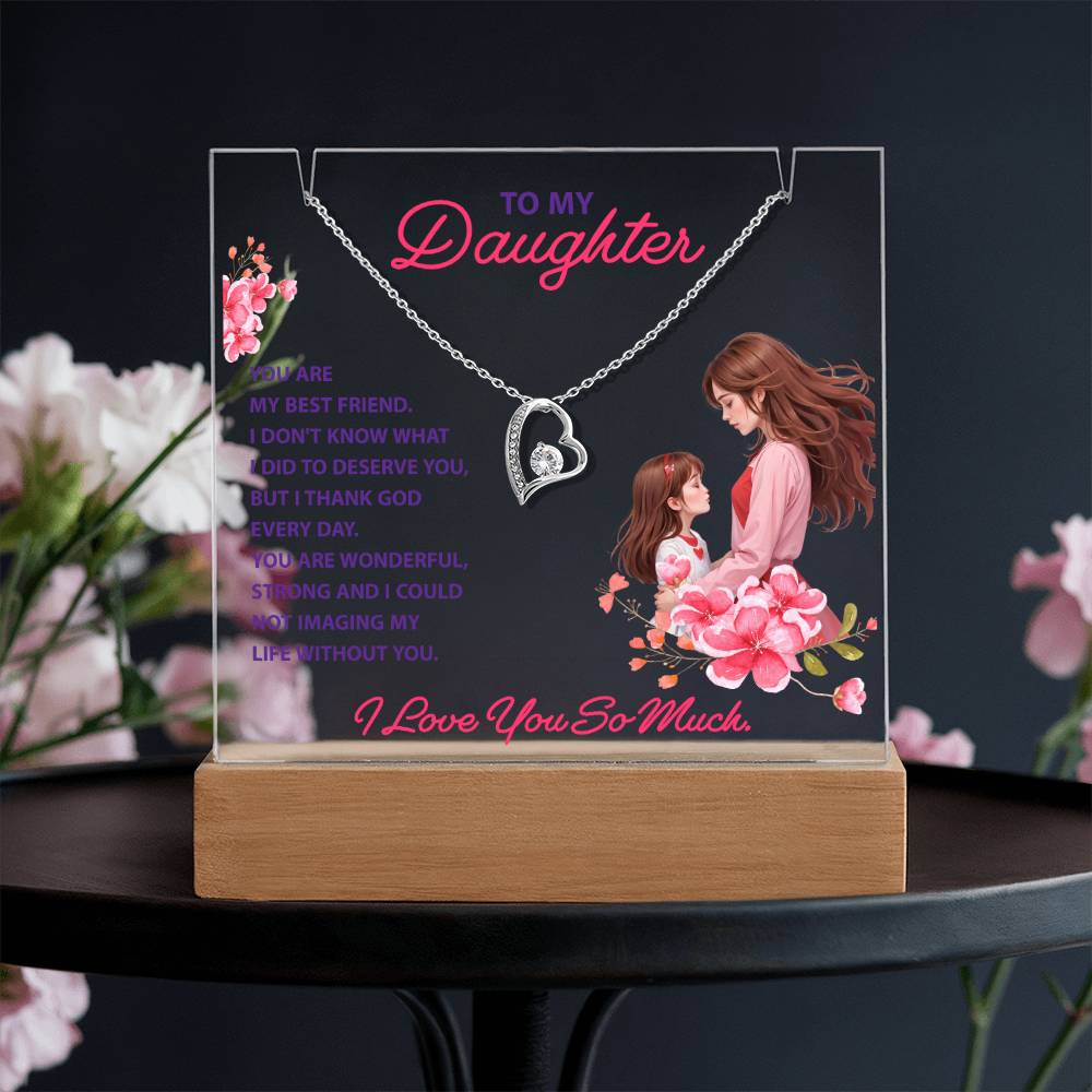 Keepsake Acrylic, Forever Love Necklace, To Daughter, You Are My Best Friend