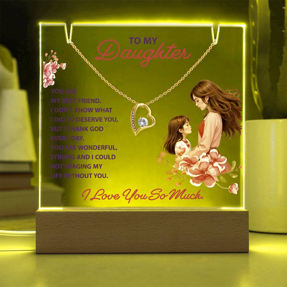 Keepsake Acrylic, Forever Love Necklace, To Daughter, You Are My Best Friend