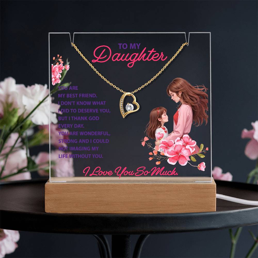 Keepsake Acrylic, Forever Love Necklace, To Daughter, You Are My Best Friend