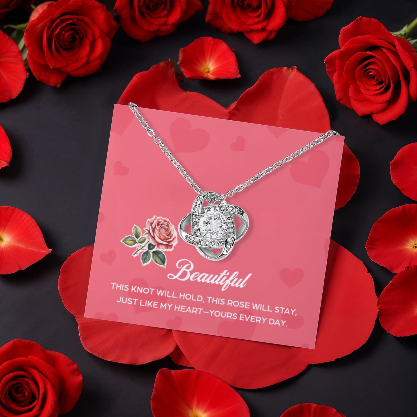 Love Knot, Rotating Rose Gift Box, To Wife, This Knot Will Hold, This Rose Will Stay