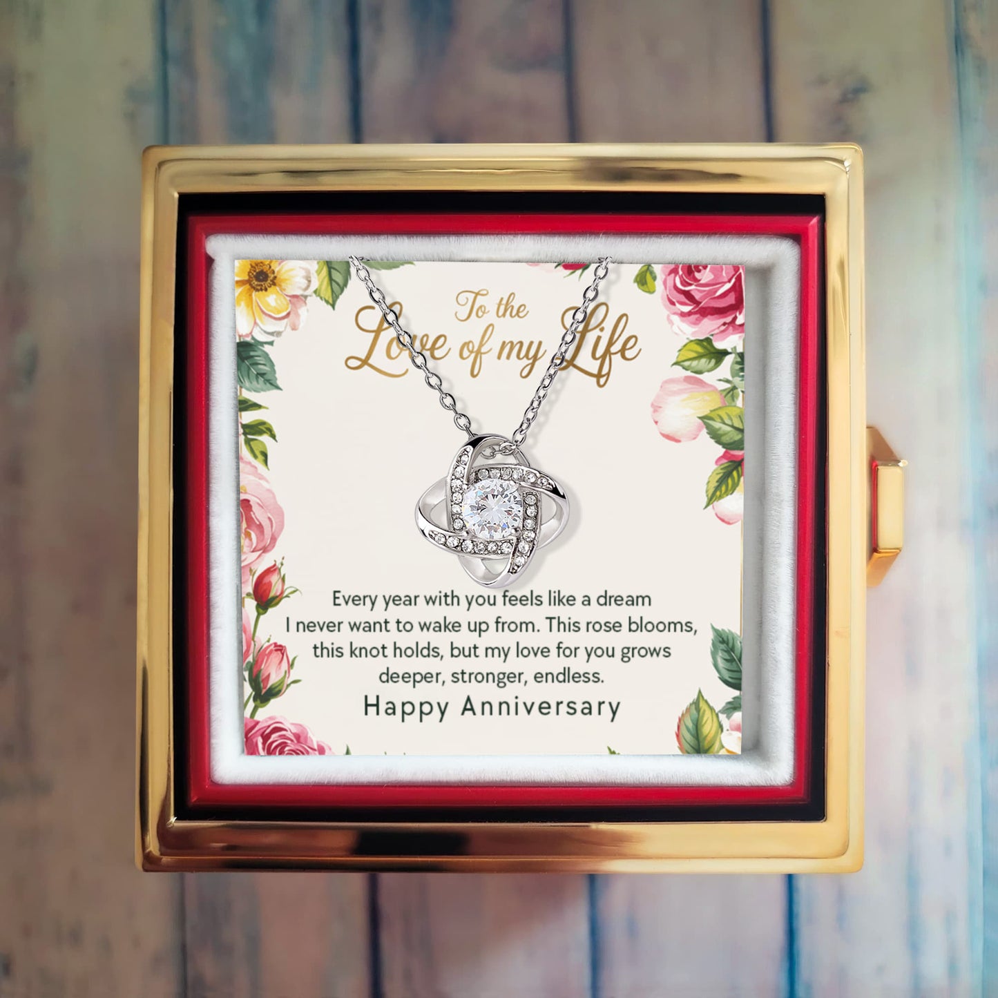 Love Knot, Rotating Rose Gift Box, To Love, Every Year With You Feels Like A Dream