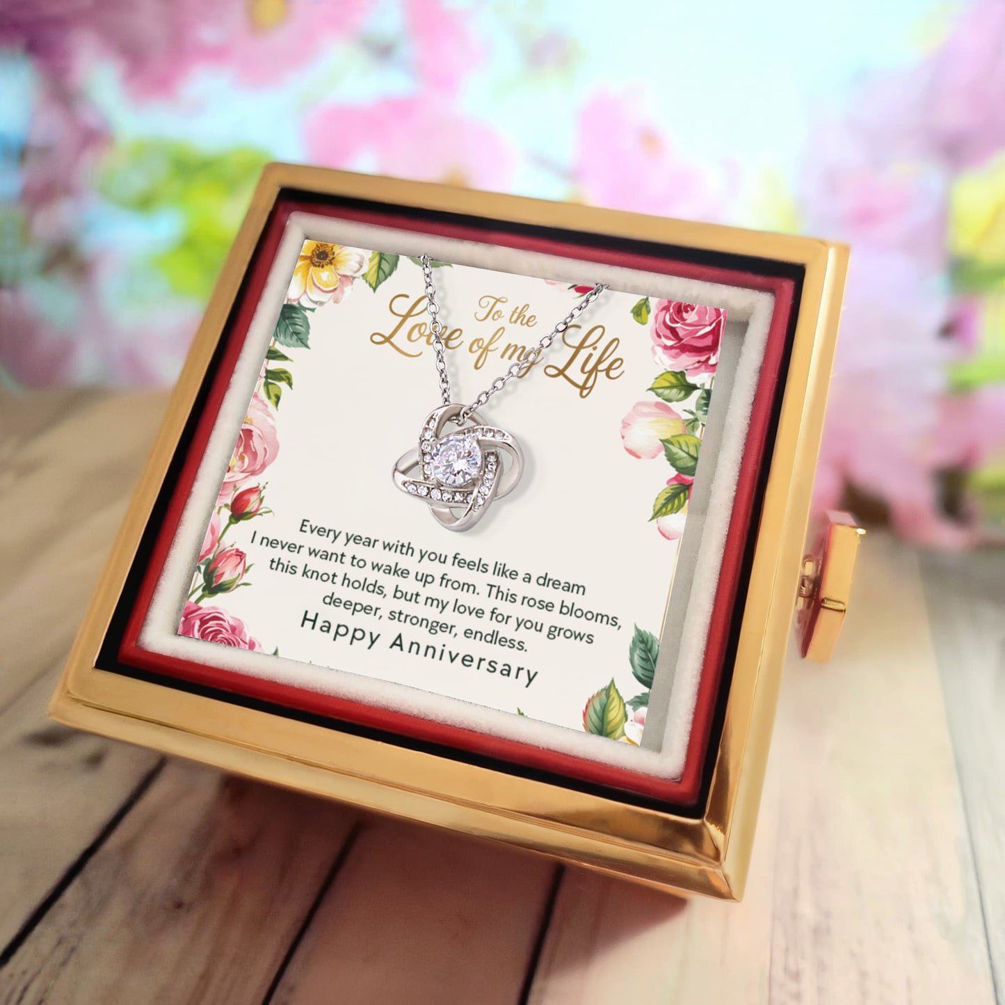 Love Knot, Rotating Rose Gift Box, To Love, Every Year With You Feels Like A Dream