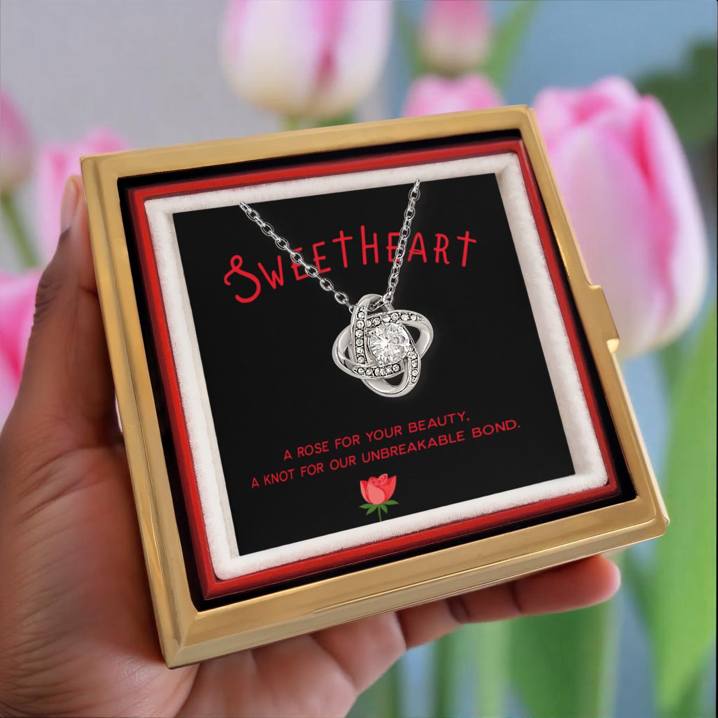 Love Knot, Rotating Rose Gift Box, To Sweetheart, A Rose For Your Beauty