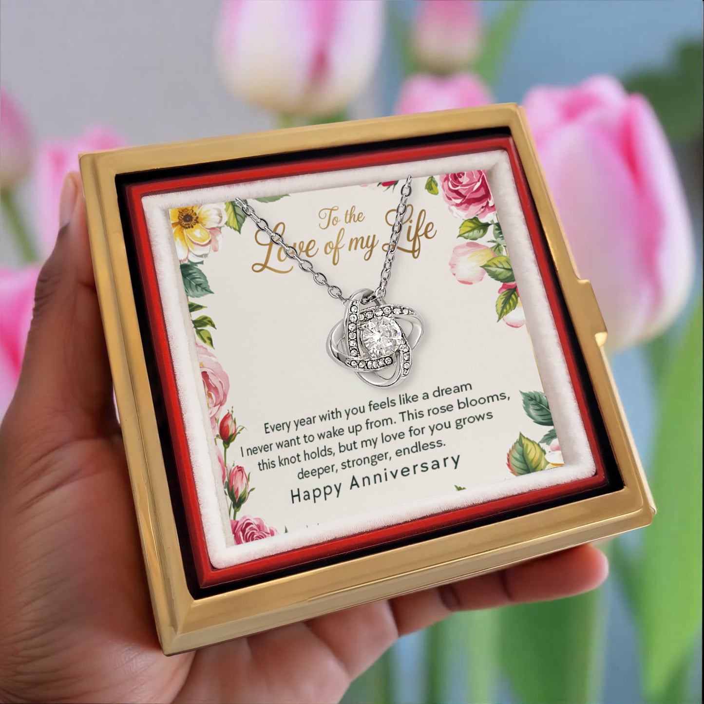 Love Knot, Rotating Rose Gift Box, To Love, Every Year With You Feels Like A Dream