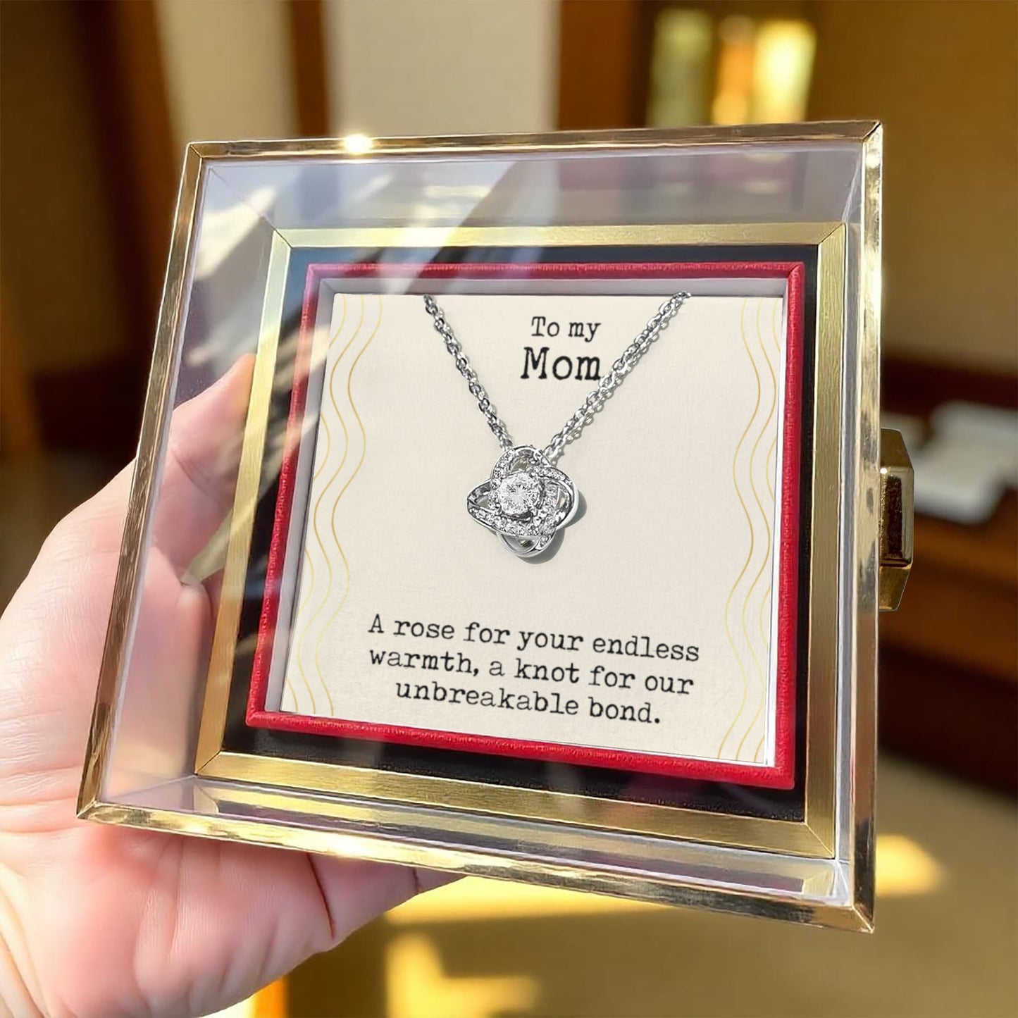 Love Knot, Rotating Rose Gift Box, To Mom, A Rose For Your Endless Warmth