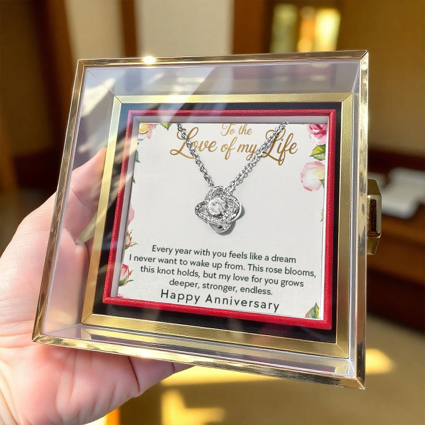 Love Knot, Rotating Rose Gift Box, To Love, Every Year With You Feels Like A Dream