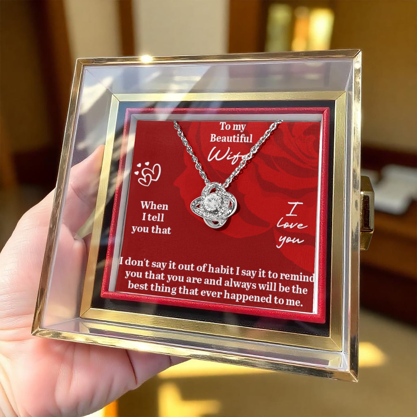 Love Knot, Rotating Rose Gift Box, To Wife, You Are And Always Will Be The Best Thing That Ever Happened To Me