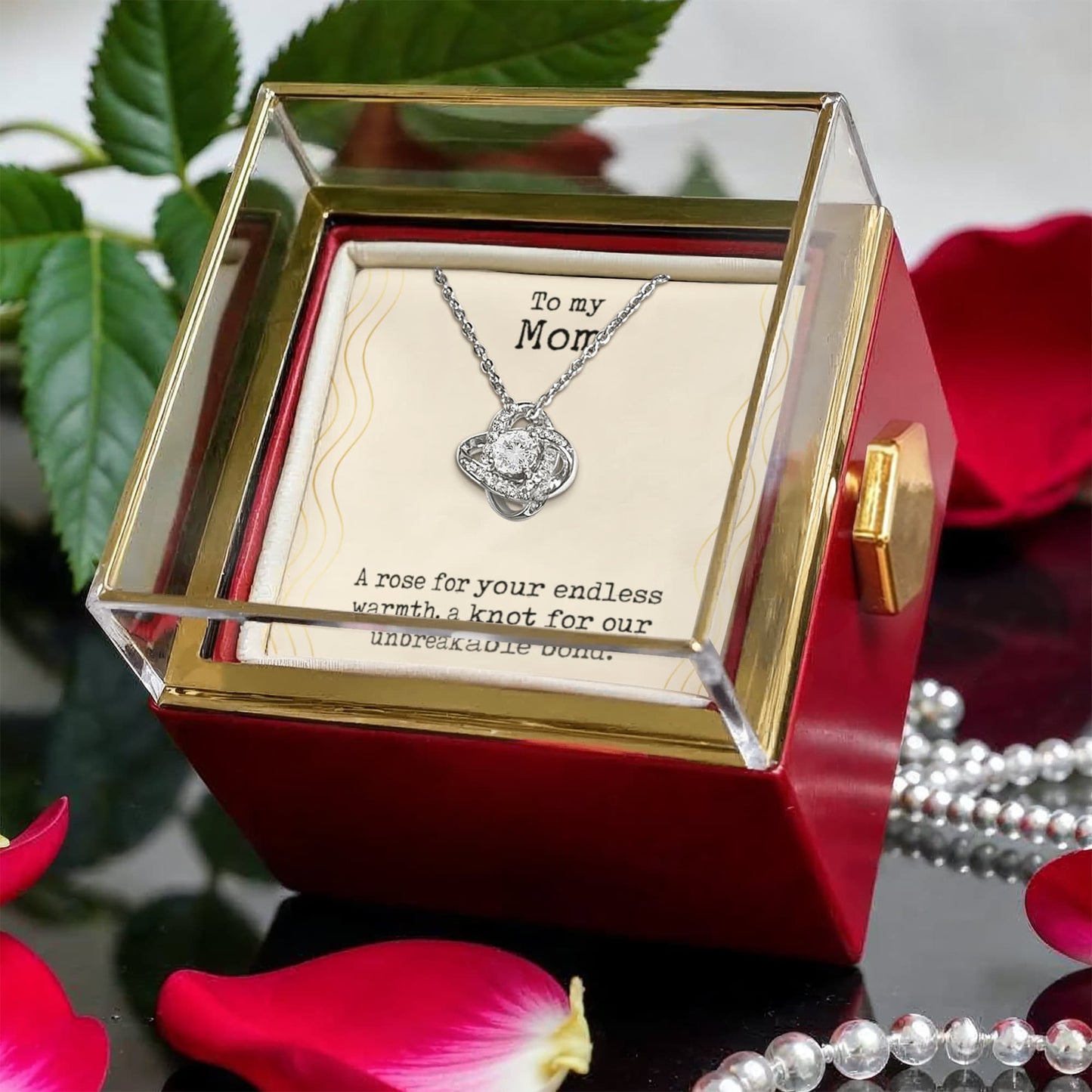 Love Knot, Rotating Rose Gift Box, To Mom, A Rose For Your Endless Warmth