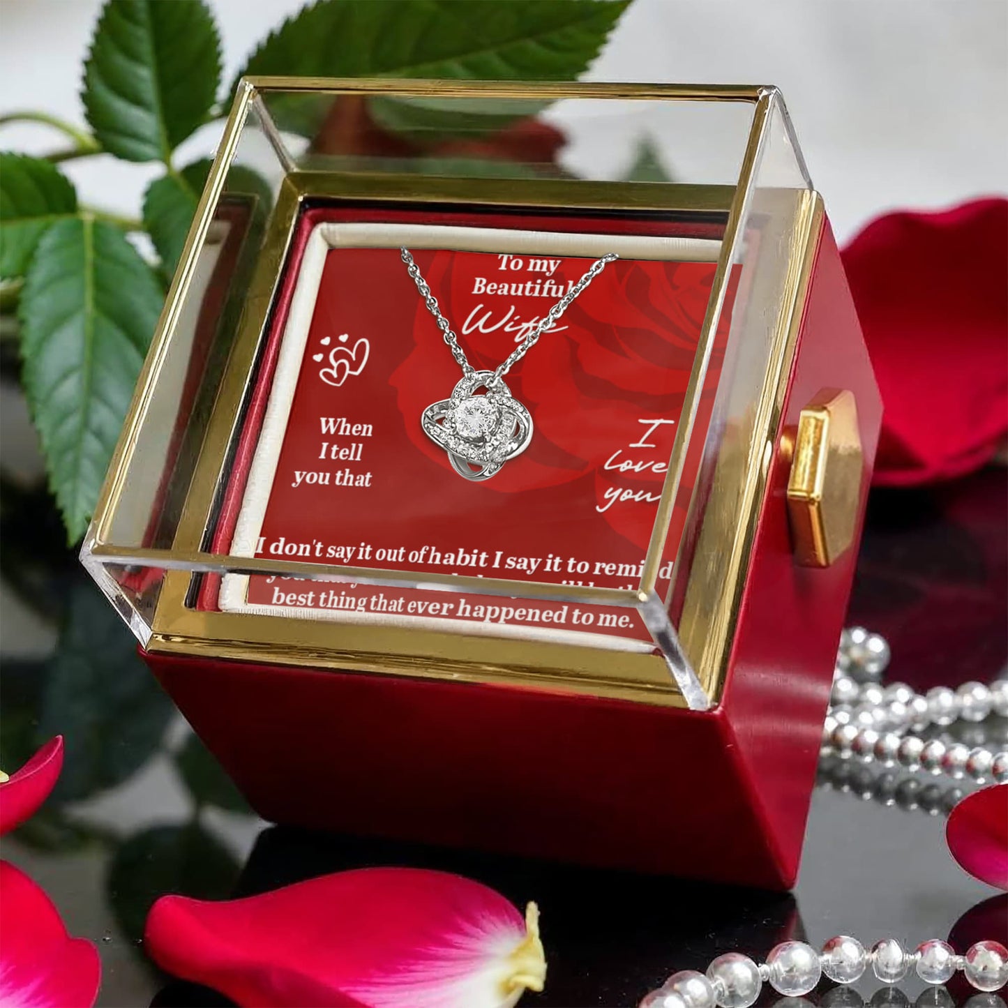 Love Knot, Rotating Rose Gift Box, To Wife, You Are And Always Will Be The Best Thing That Ever Happened To Me