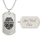 Luxury Dog Tag, Military Ball Chain, Don't Wait For Opportunity, Create It