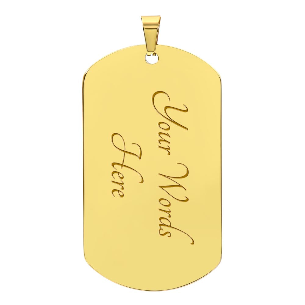 Luxury Dog Tag, Military Ball Chain, Don't Wait For Opportunity, Create It