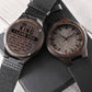Engraved Wooden Watch, To my man, I love you in the morning, in the middle of the day