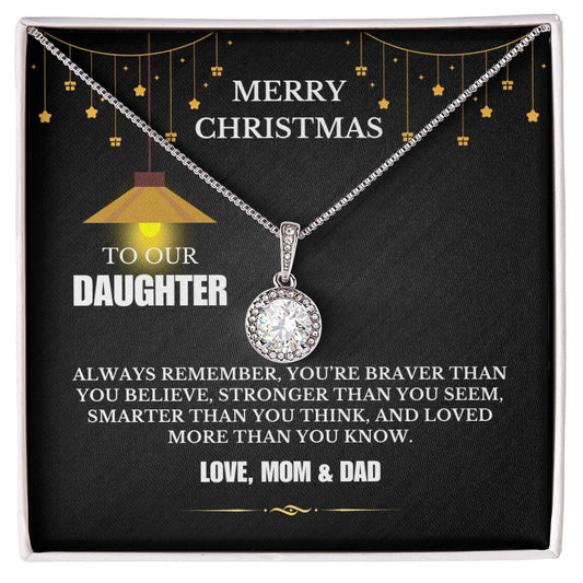 Christmas Gifts, To Daughter, Eternal Hope Necklace, You Are Braver Than You Believe, Stronger Than You Seem