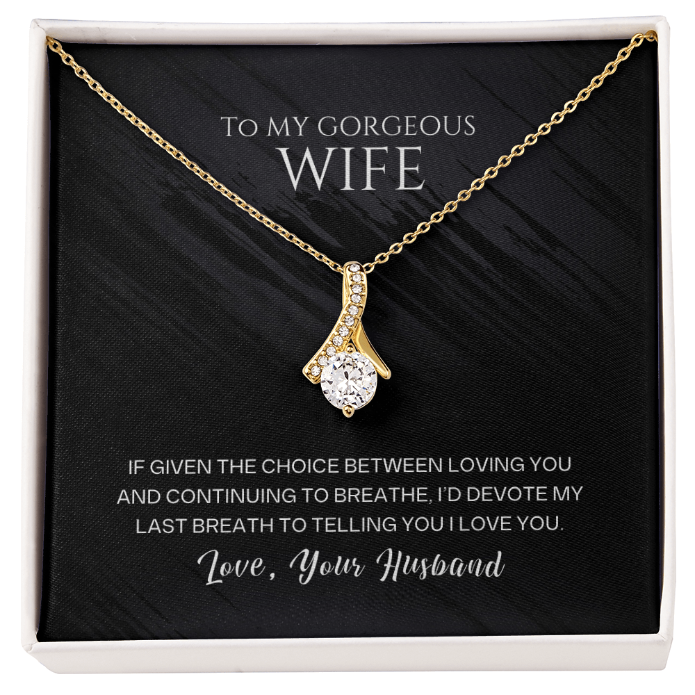 Alluring Beauty Necklace, To Wife, I'd Devote My Last Breath To Telling You I Love You