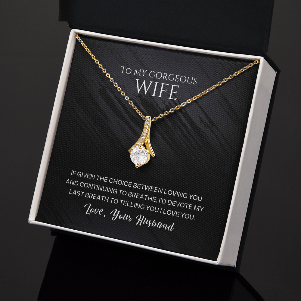 Alluring Beauty Necklace, To Wife, I'd Devote My Last Breath To Telling You I Love You