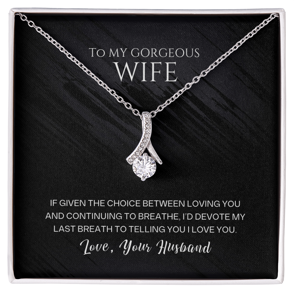 Alluring Beauty Necklace, To Wife, I'd Devote My Last Breath To Telling You I Love You