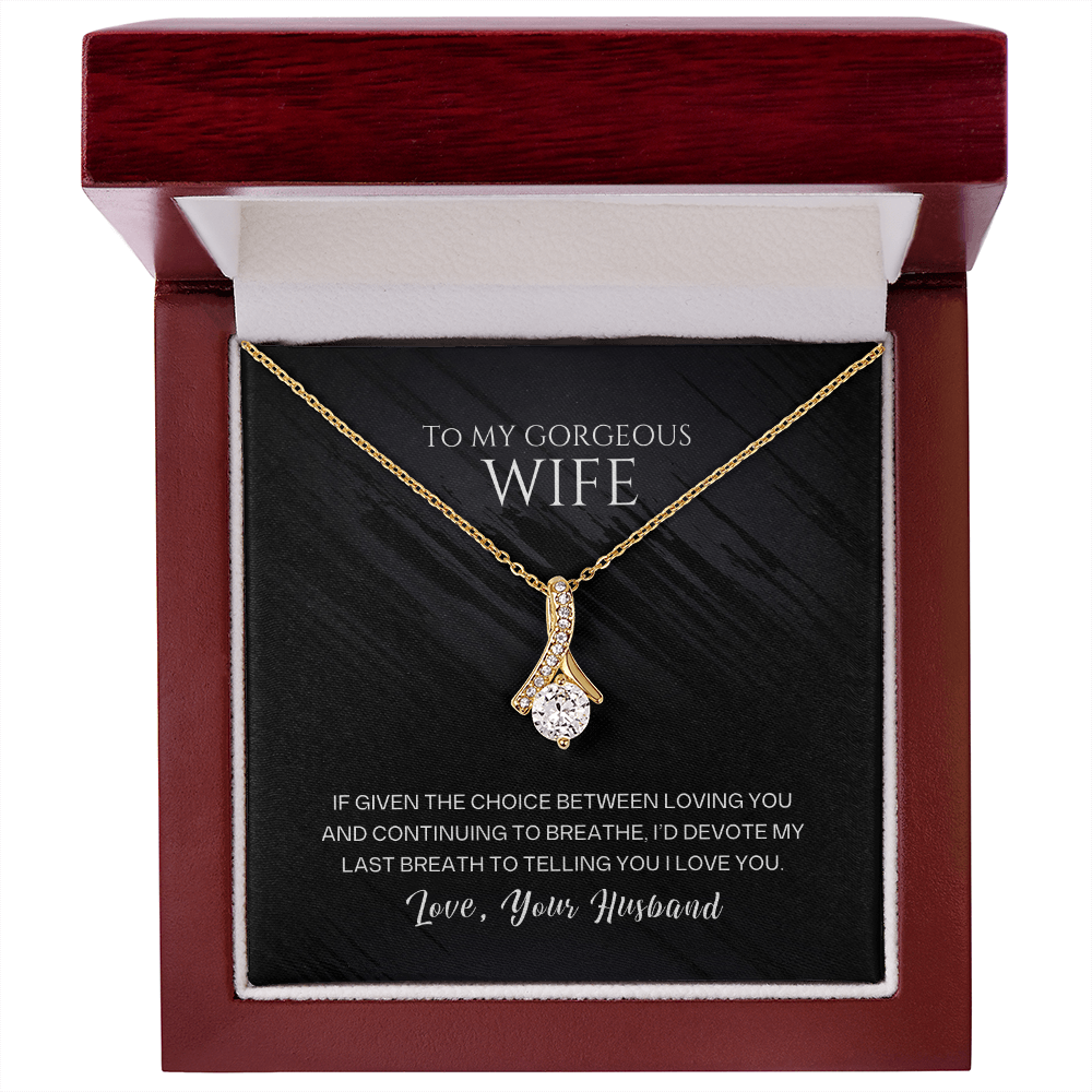 Alluring Beauty Necklace, To Wife, I'd Devote My Last Breath To Telling You I Love You