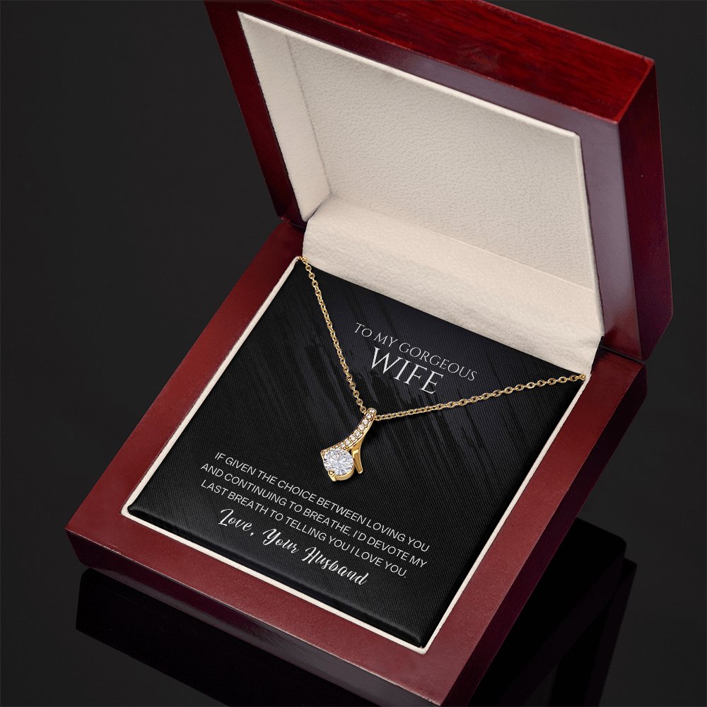 Alluring Beauty Necklace, To Wife, I'd Devote My Last Breath To Telling You I Love You